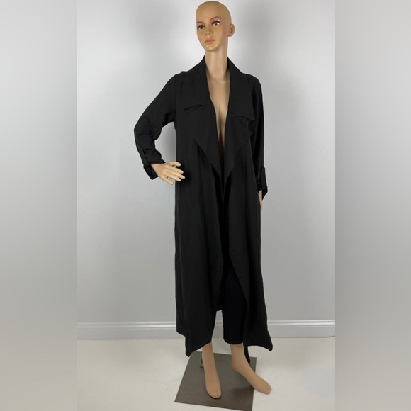 Black Belted Long Sleeve Cardigan - Picture 1 of 9